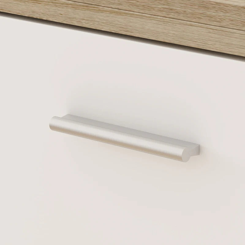 FUFU&GAGA 150 cm Modern Minimalist White Kitchen Island with Open Storage and Adjustable Shelf