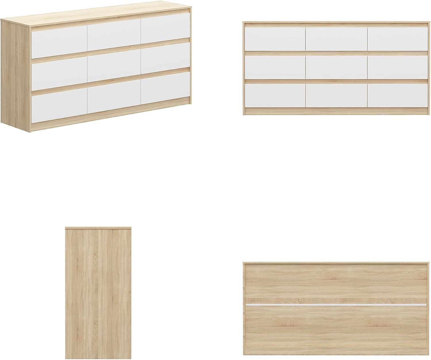 FUFU&GAGA 9 Drawer Dresser for Bedroom with Deep Drawers