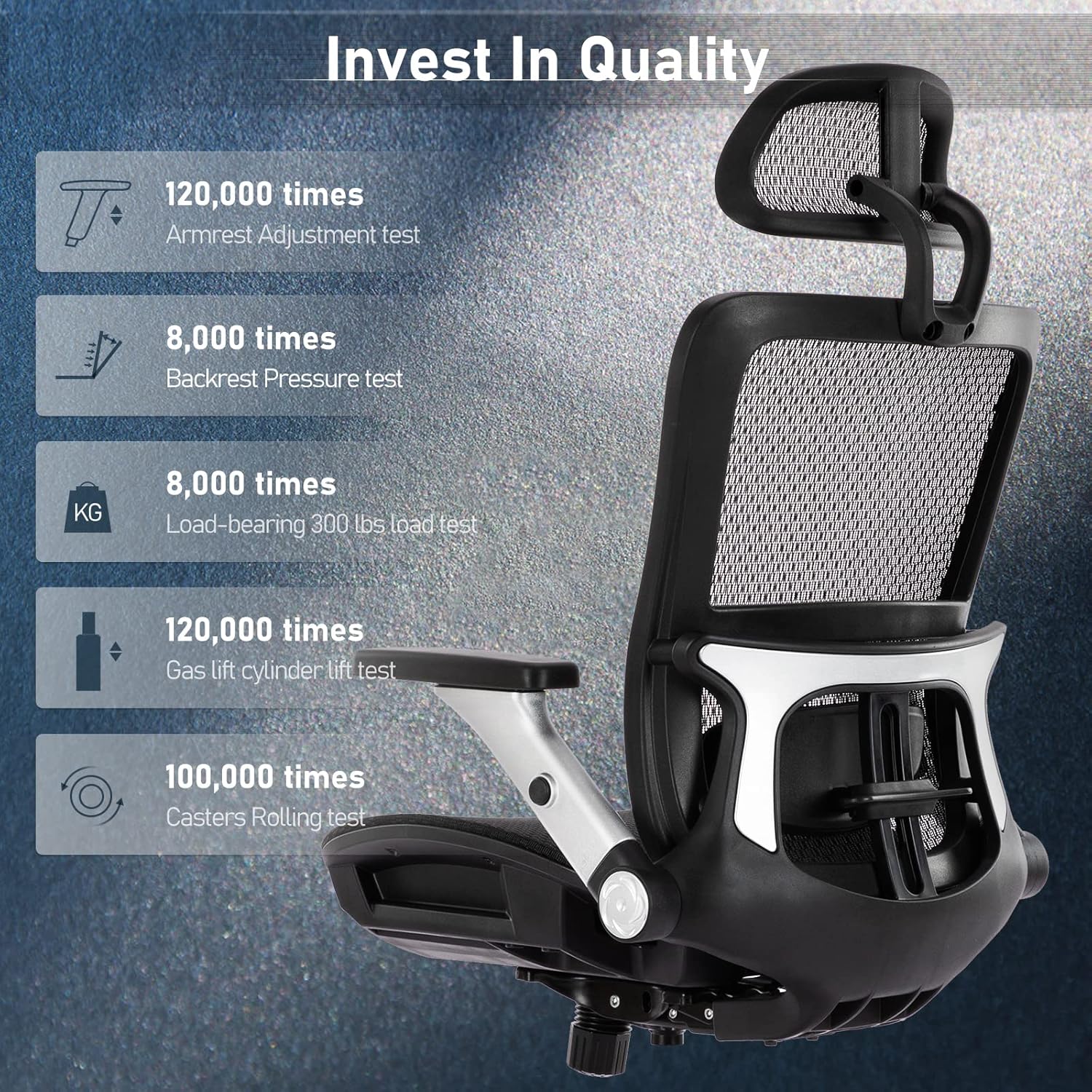 COLAMY Ergonomic Mesh Office Chair with Footrest - High Back Computer Desk Chair 8
