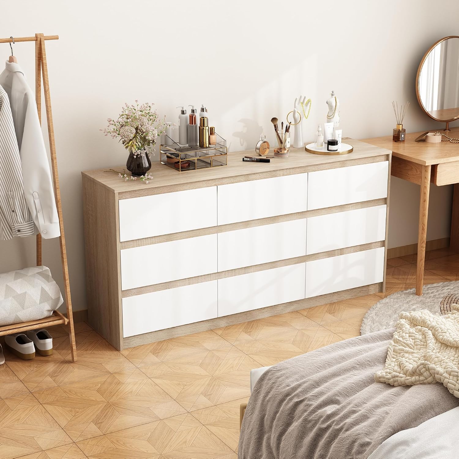 FUFU&GAGA 9 Drawer Dresser for Bedroom with Deep Drawers