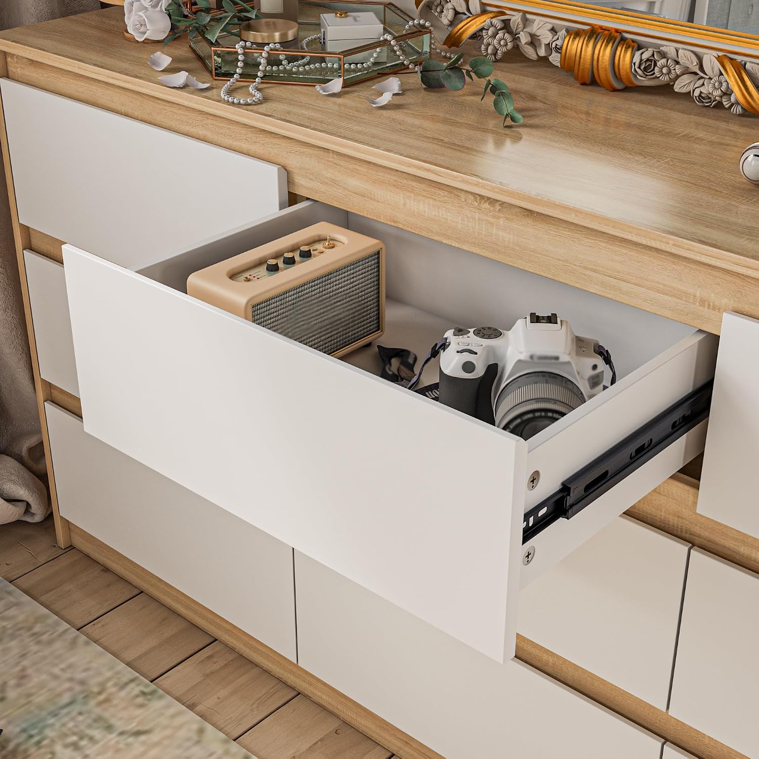 FUFU&GAGA 9 Drawer Dresser for Bedroom with Deep Drawers
