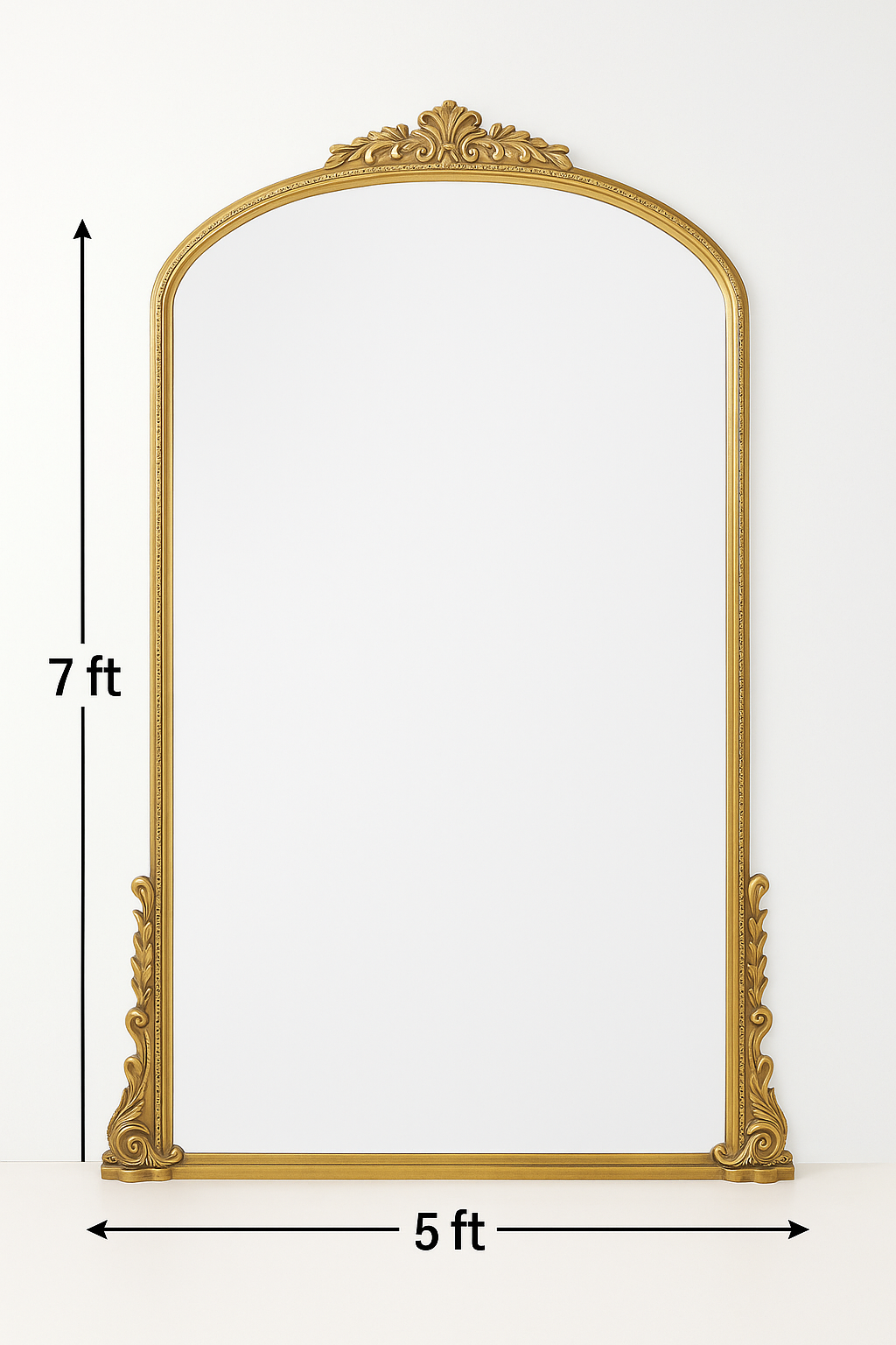 French Vintage Style Arch Floor Mirror