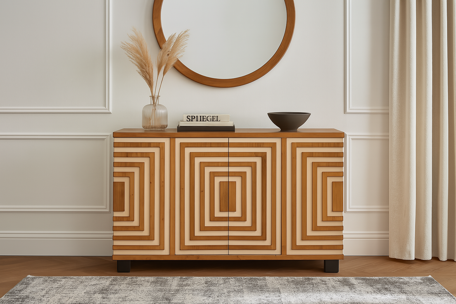 Wooden Archaize Sideboard