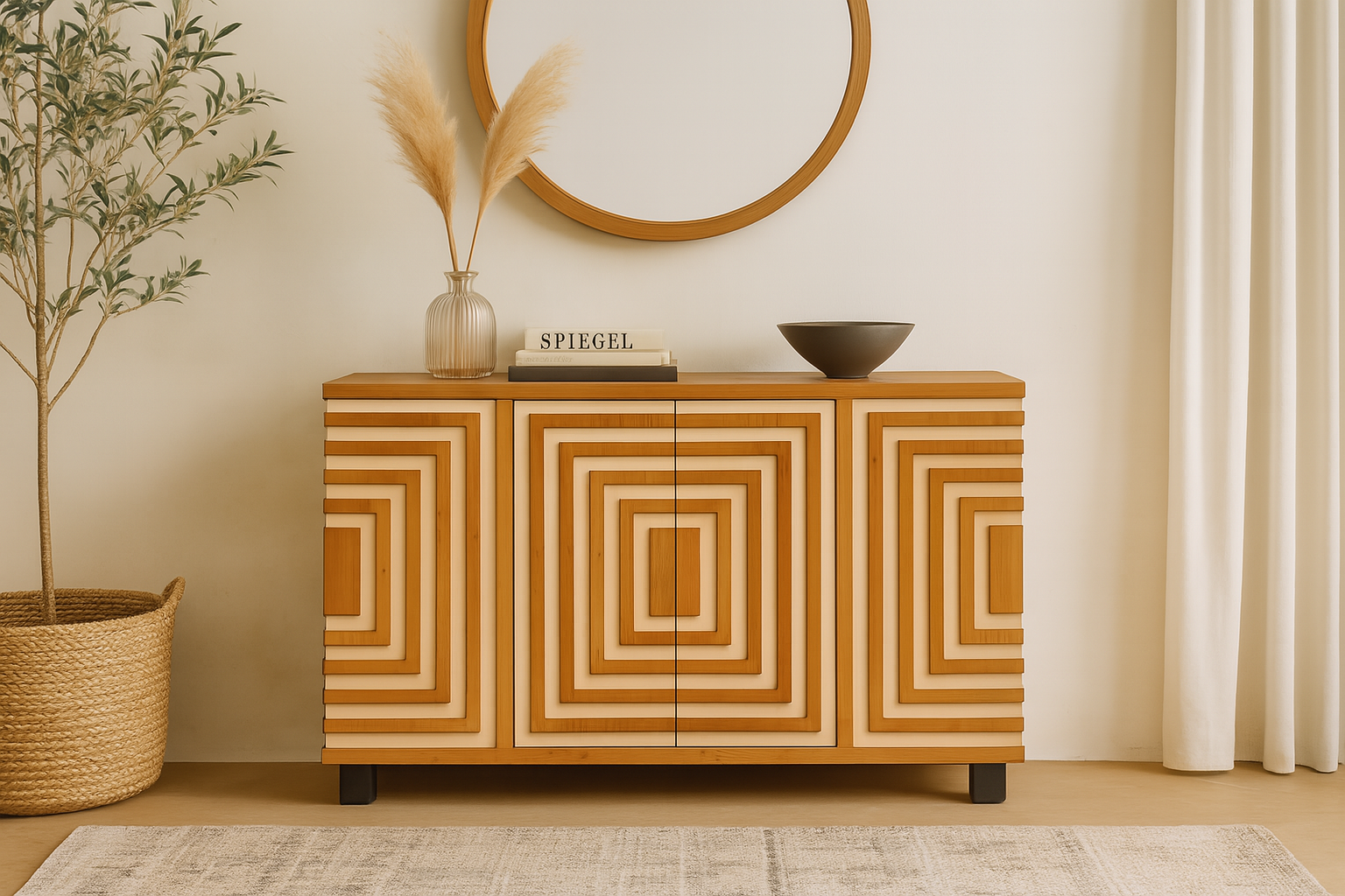 Wooden Archaize Sideboard