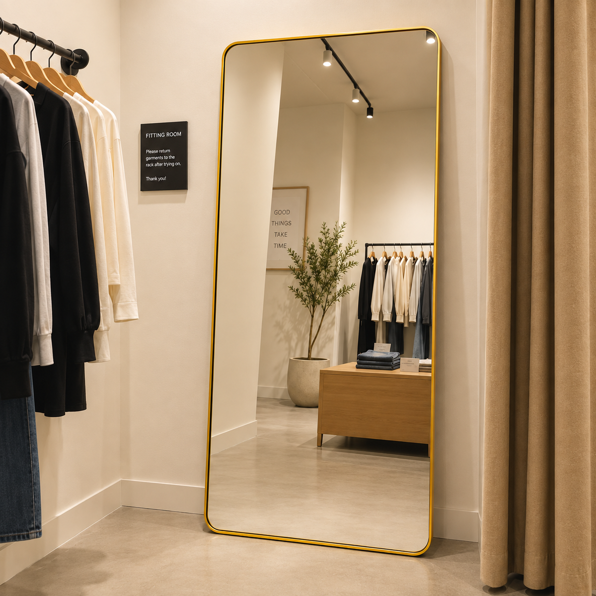 Golden Full Length Floor mirror