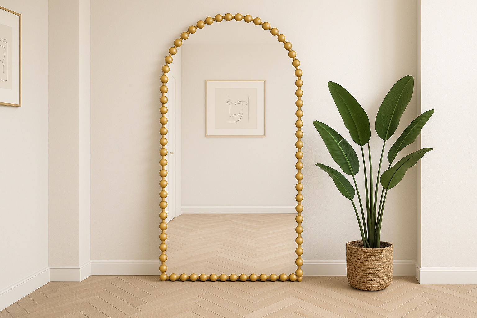 Perles --- Modern Design Floor Mirror  Wall Mirror