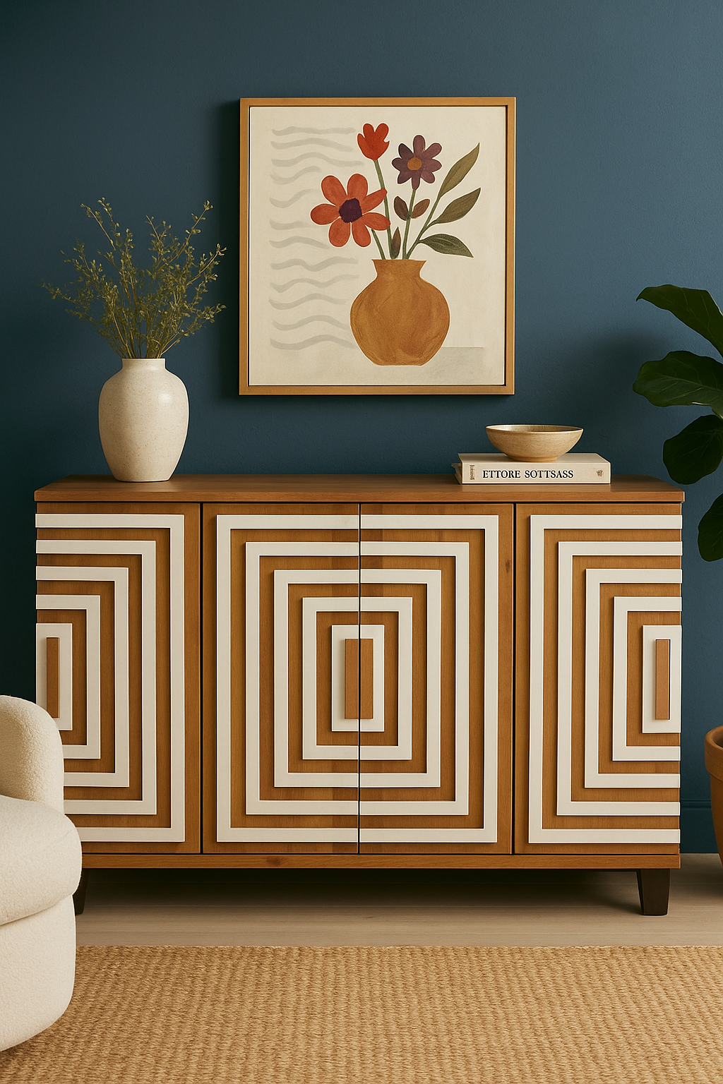 Wooden Archaize Sideboard