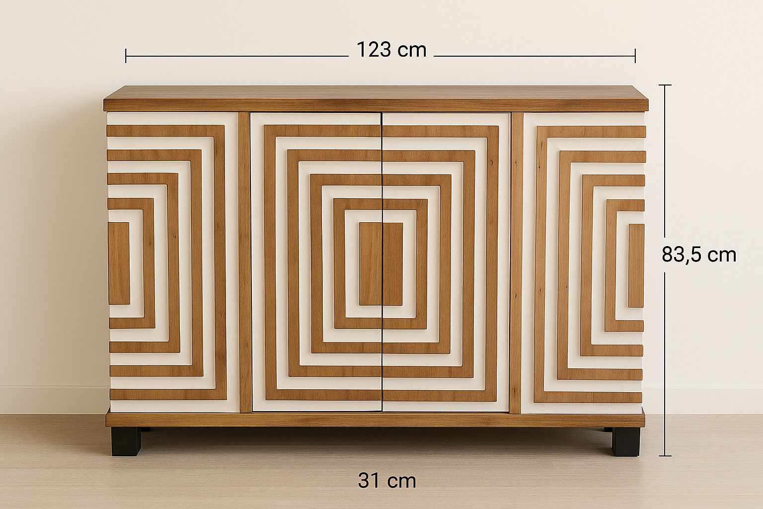 Wooden Archaize Sideboard