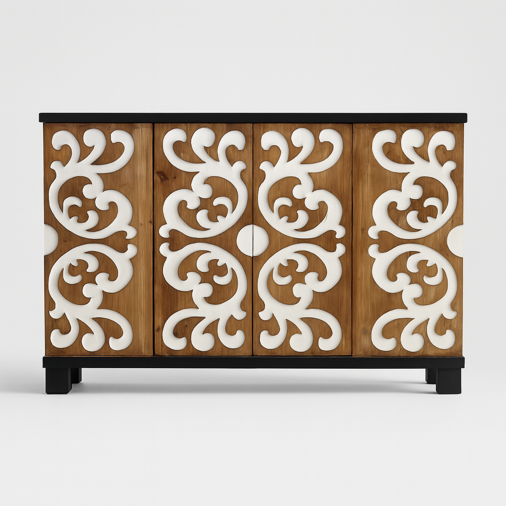 Wooden Archaize Sideboard