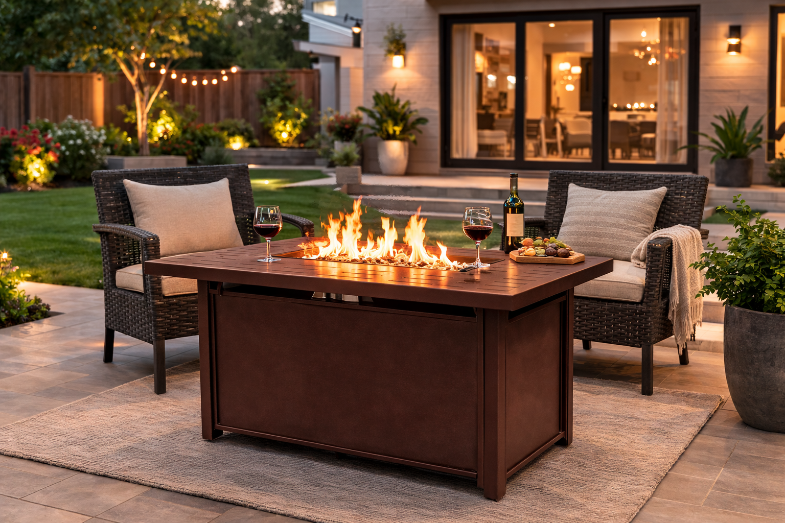 Attus  Outdoor Propane Fire Pit Table  50000BTUs